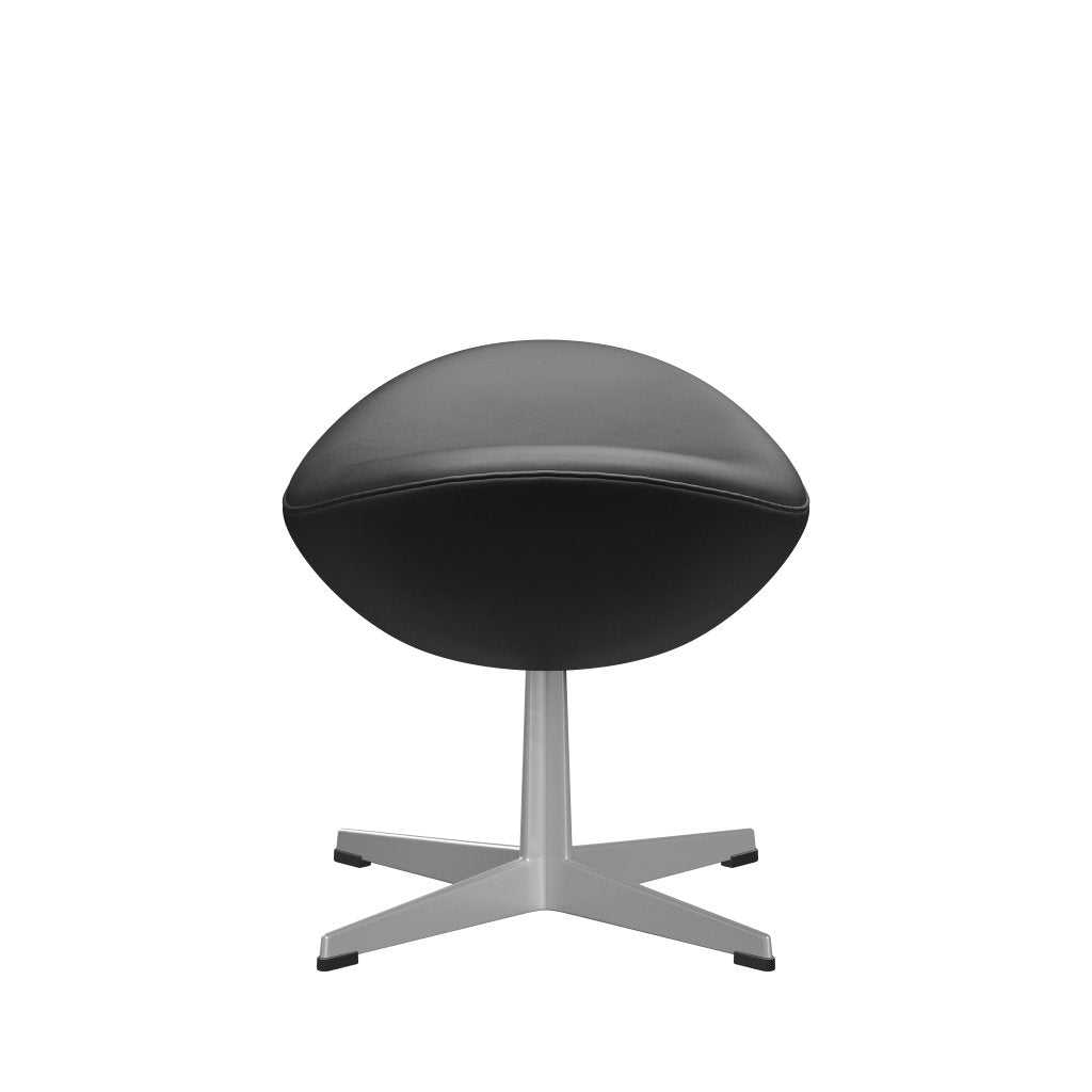[product_category]-Fritz Hansen The Egg Footstool Leather, Silver Grey/Essential Black-Fritz Hansen-3127-STBLA-SGBASE-FRI-3