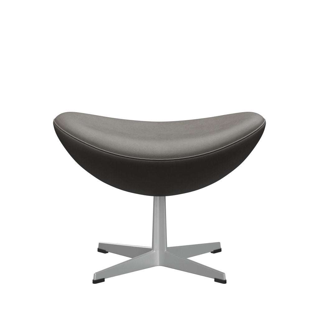 [product_category]-Fritz Hansen The Egg Footstool Leather, Silver Grey/Essential Lava-Fritz Hansen-3127-STLAVA-SGBASE-FRI-1