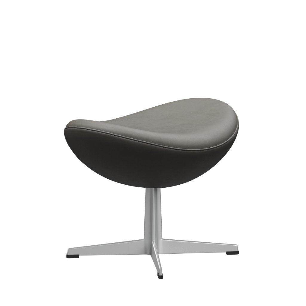 [product_category]-Fritz Hansen The Egg Footstool Leather, Silver Grey/Essential Lava-Fritz Hansen-3127-STLAVA-SGBASE-FRI-2
