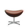 Fritz Hansen The Egg™ Footstool Leather, Silver Grey/Essential Walnut