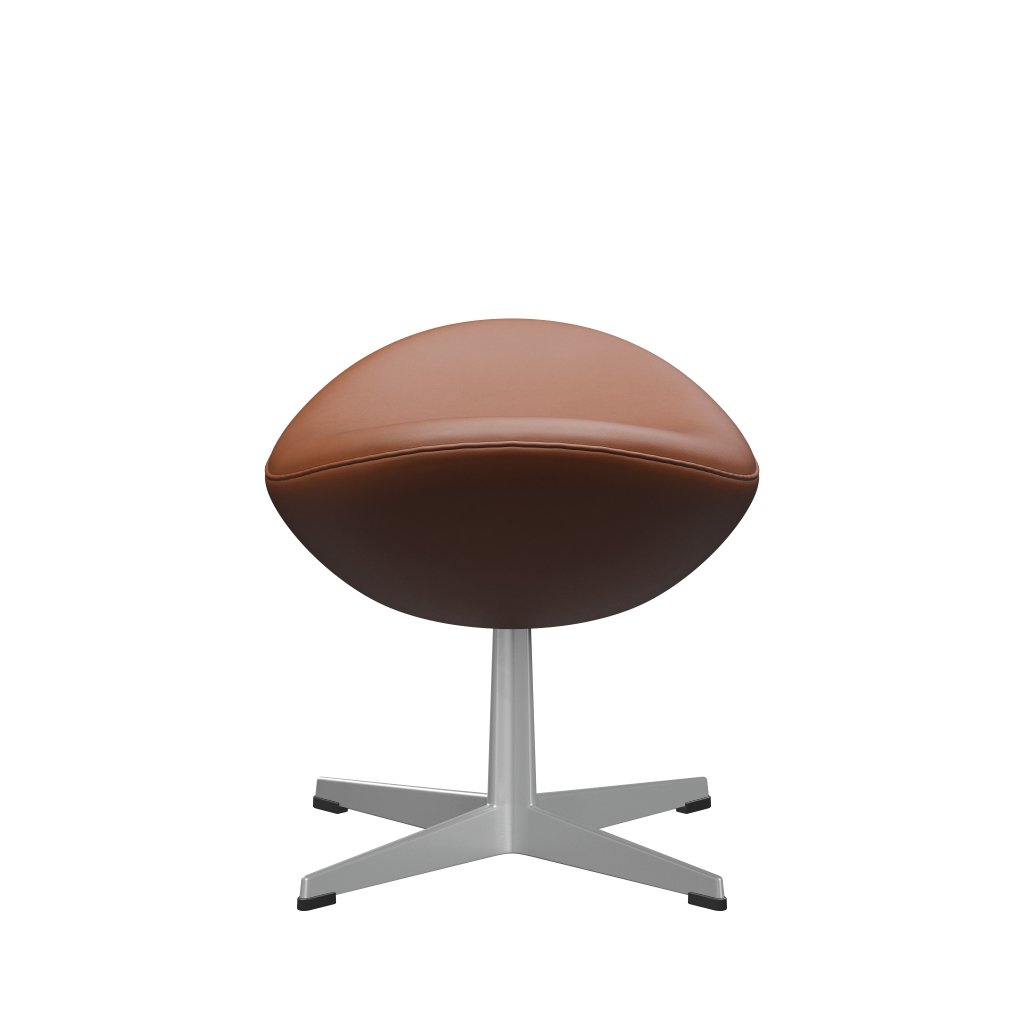 [product_category]-Fritz Hansen The Egg Footstool Leather, Silver Grey/Essential Walnut-Fritz Hansen-3127-STWALT-SGBASE-FRI-3