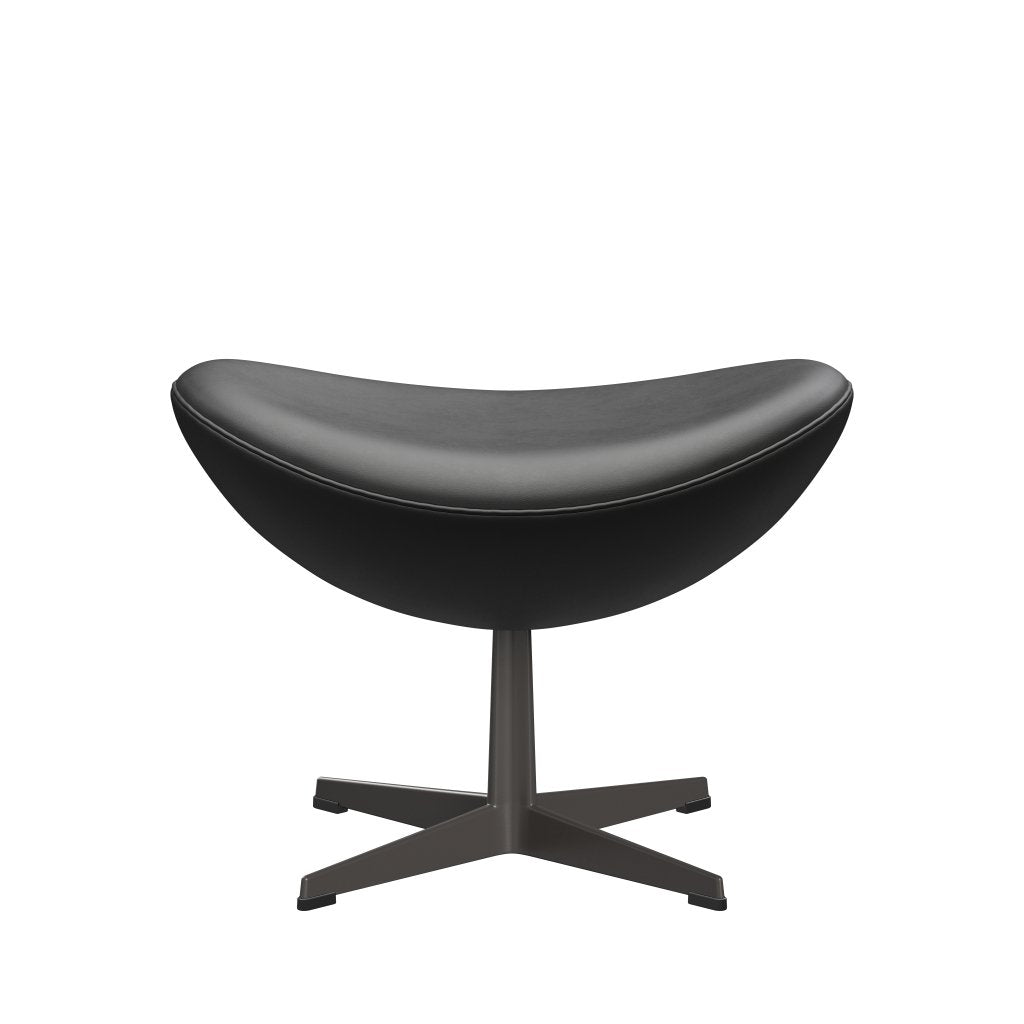 [product_category]-Fritz Hansen The Egg Footstool Leather, Warm Graphite/Essential Black-Fritz Hansen-3127-STBLA-WGBASE-FRI-1
