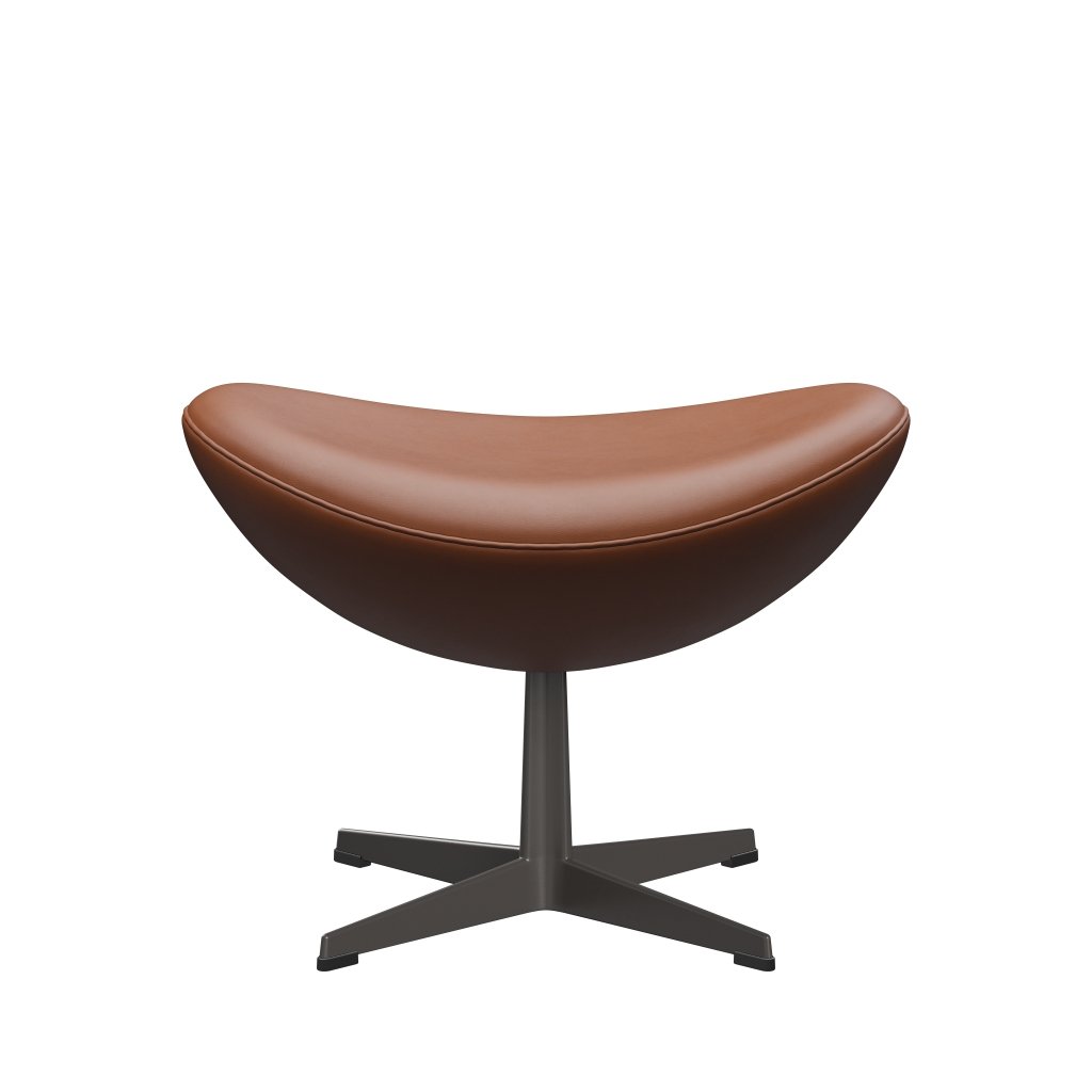 [product_category]-Fritz Hansen The Egg Footstool Leather, Warm Graphite/Essential Walnut-Fritz Hansen-3127-STWALT-WGBASE-FRI-1