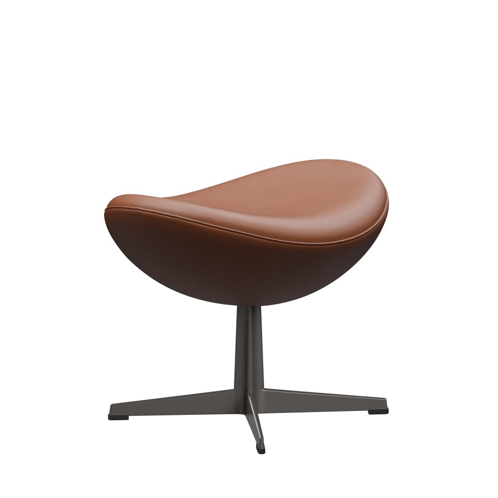 [product_category]-Fritz Hansen The Egg Footstool Leather, Warm Graphite/Essential Walnut-Fritz Hansen-3127-STWALT-WGBASE-FRI-2