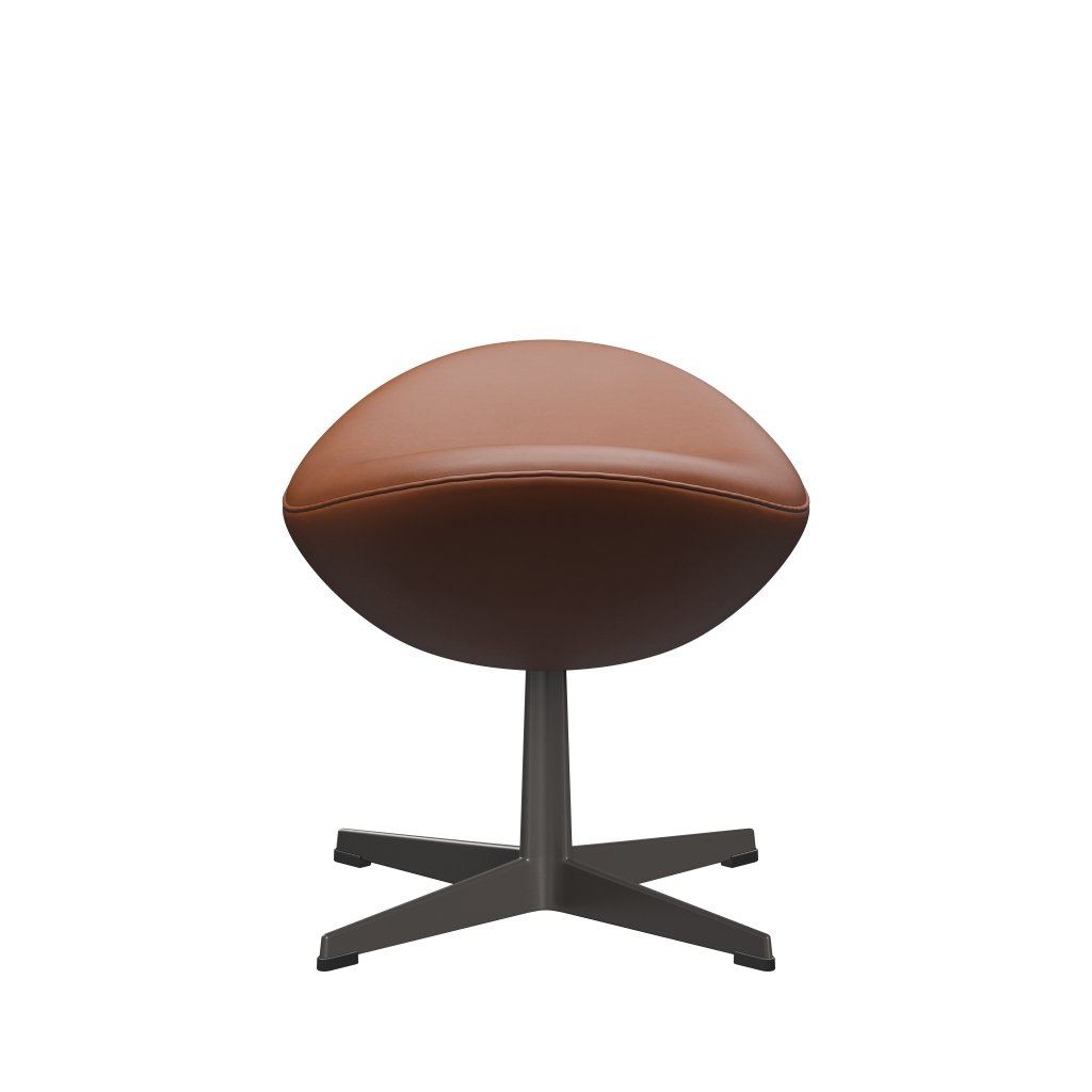 [product_category]-Fritz Hansen The Egg Footstool Leather, Warm Graphite/Essential Walnut-Fritz Hansen-3127-STWALT-WGBASE-FRI-3