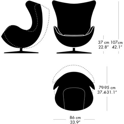 [product_category]-Fritz Hansen The Egg Lounge Chair Fabric, Christianshavn Red Uni-Fritz Hansen-3316-Alu-Christianshavn-1140-FRI-2