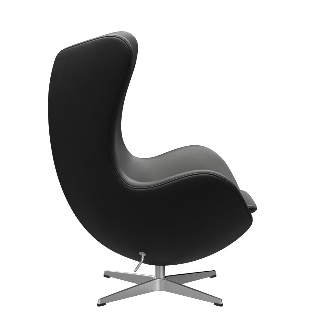 [product_category]-Fritz Hansen The Egg Lounge Chair Leather, Satin Brushed Aluminium/Essential Black-Fritz Hansen-3316-STBLA-SPAL-FRI-3