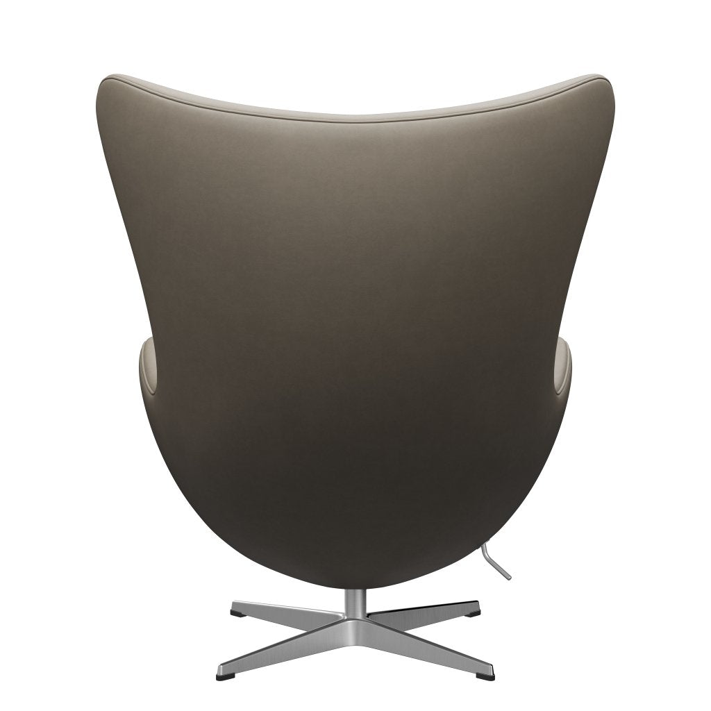 [product_category]-Fritz Hansen The Egg Lounge Chair Leather, Satin Brushed Aluminium/Essential Light Grey-Fritz Hansen-3316-STLIGR-SPAL-FRI-4
