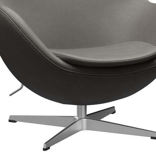 [product_category]-Fritz Hansen The Egg Lounge Chair Leather, Satin Brushed Aluminum/Essential Lava-Fritz Hansen-3316-STLAVA-SPAL-FRI-6