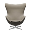 Fritz Hansen The Egg™ Lounge Chair Leather, Silver Grey/Essential Light Grey