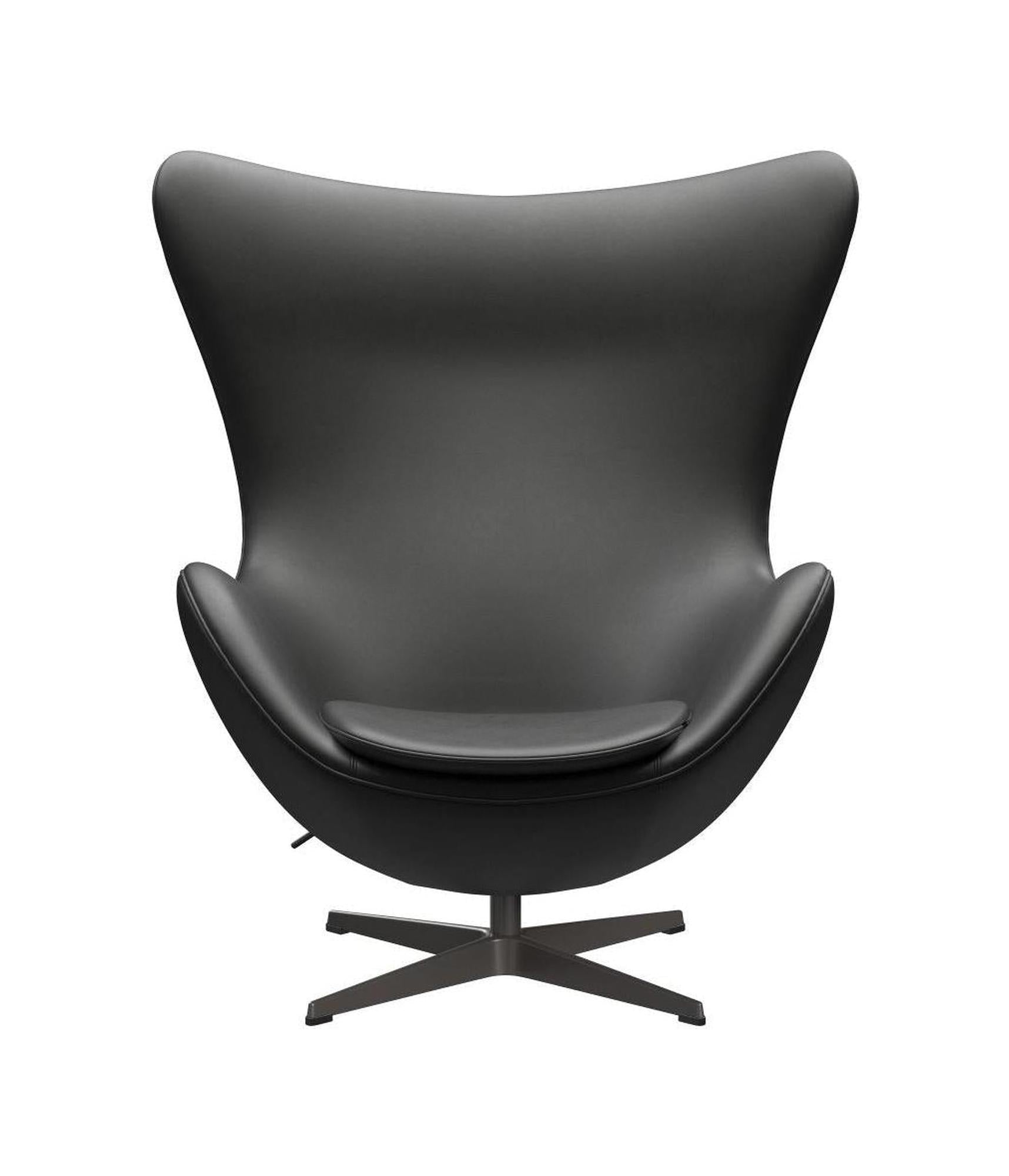 [product_category]-Fritz Hansen The Egg Lounge Chair Leather, Warm Graphite/Essential Black-Fritz Hansen-3316-STBLA-WGBASE-FRI-1