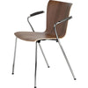 Fritz Hansen Vico Duo™ Vm111 Chair With Armrest Chrome Legs, Walnut