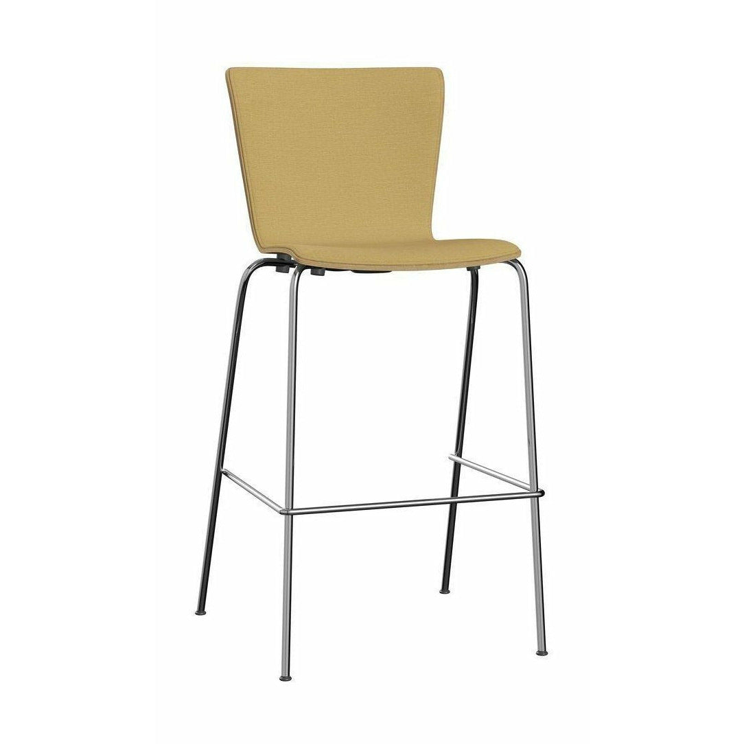 [product_category]-Fritz Hansen Vico Duo Vm118 Bar Stool Front Upholstery Oak, Chrome/Yellow Christianshavn 1110-Fritz Hansen-VM118-Oak-Christianshavn-1110-Chrome-FRI-1