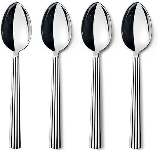 [product_category]-Georg Jensen Bernadotte Dessert Spoon, Set Of 4-Georg Jensen-5713275066224-10014957-GEO-1