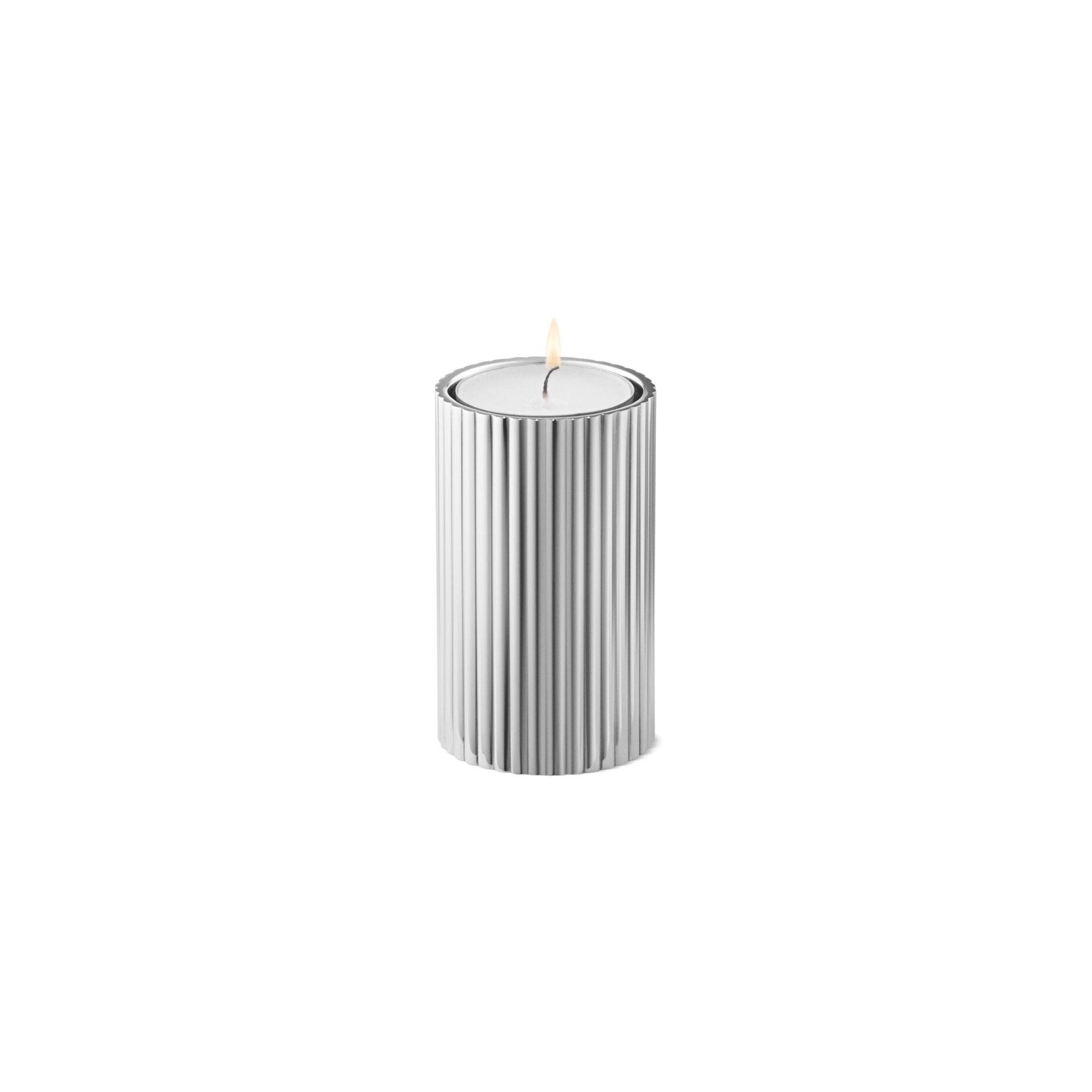 [product_category]-Georg Jensen Bernadotte Tealight & Candle Holder, Set Of 3, Stainless Steel-Georg Jensen-5713275209447-10019290-GEO-4
