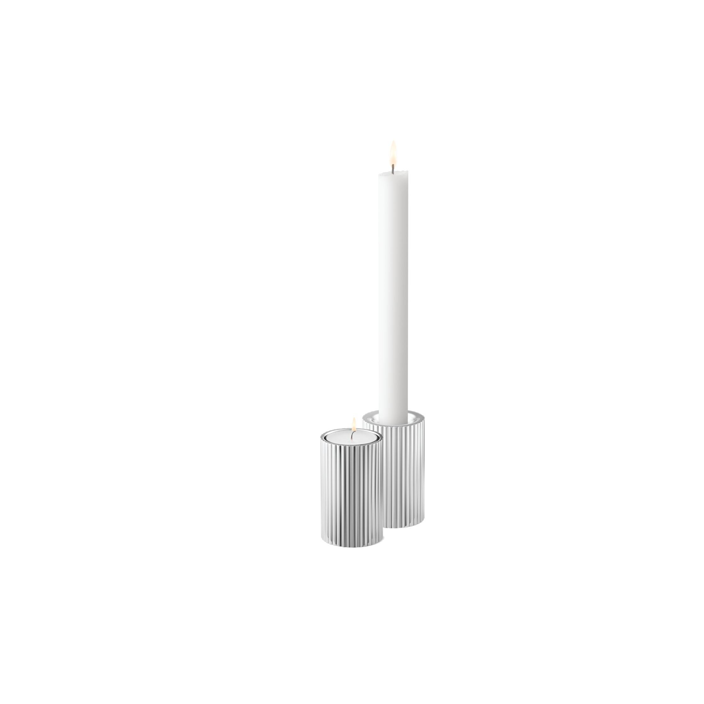[product_category]-Georg Jensen Bernadotte Tealight & Candle Holder Stainless Steel, Small-Georg Jensen-5713275209416-10019287-GEO-4