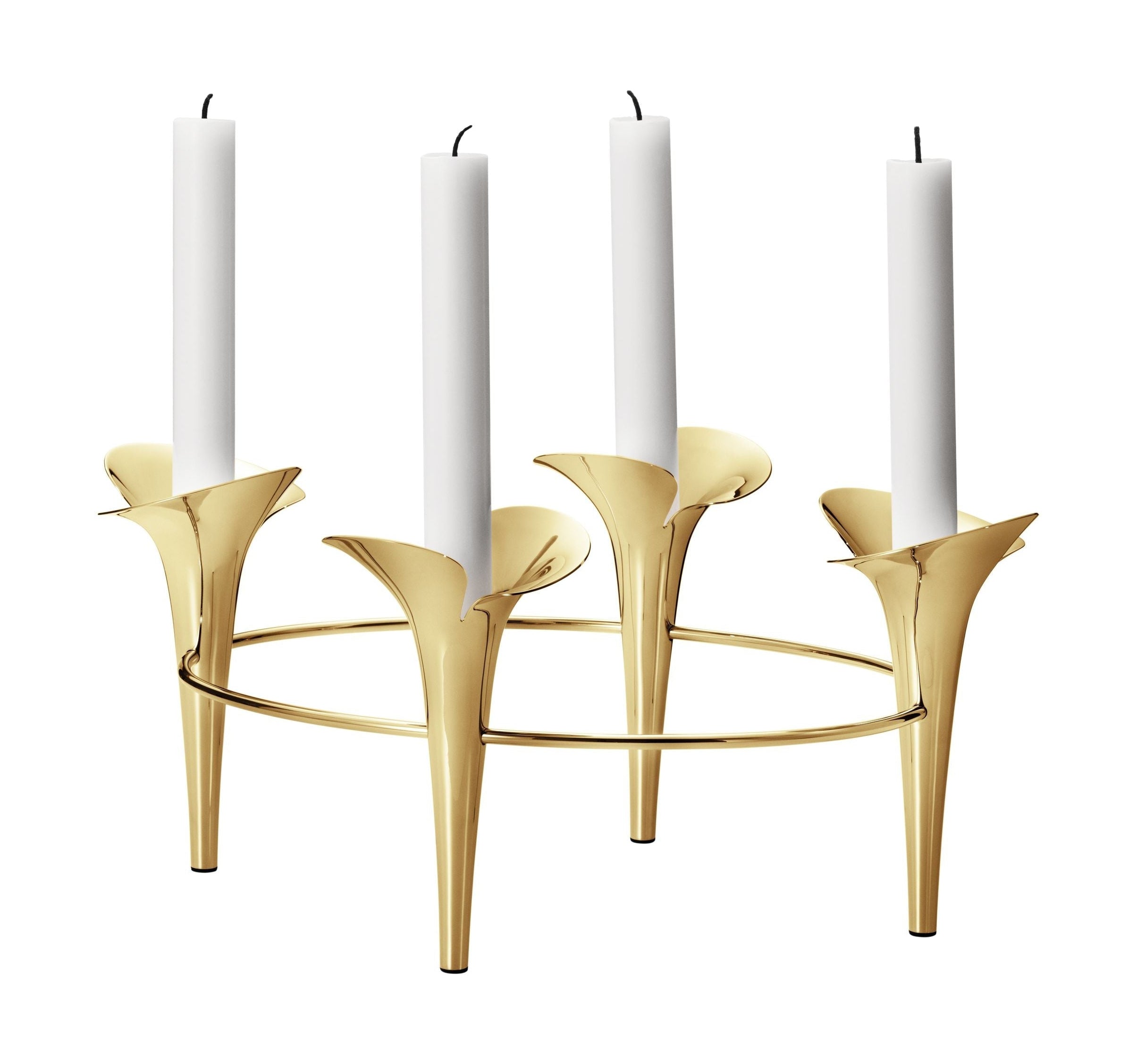 [product_category]-Georg Jensen Bloom Botanica Taper Candleholder 4 Candles, Gold-Georg Jensen-5713275239505-10020195-GEO-1