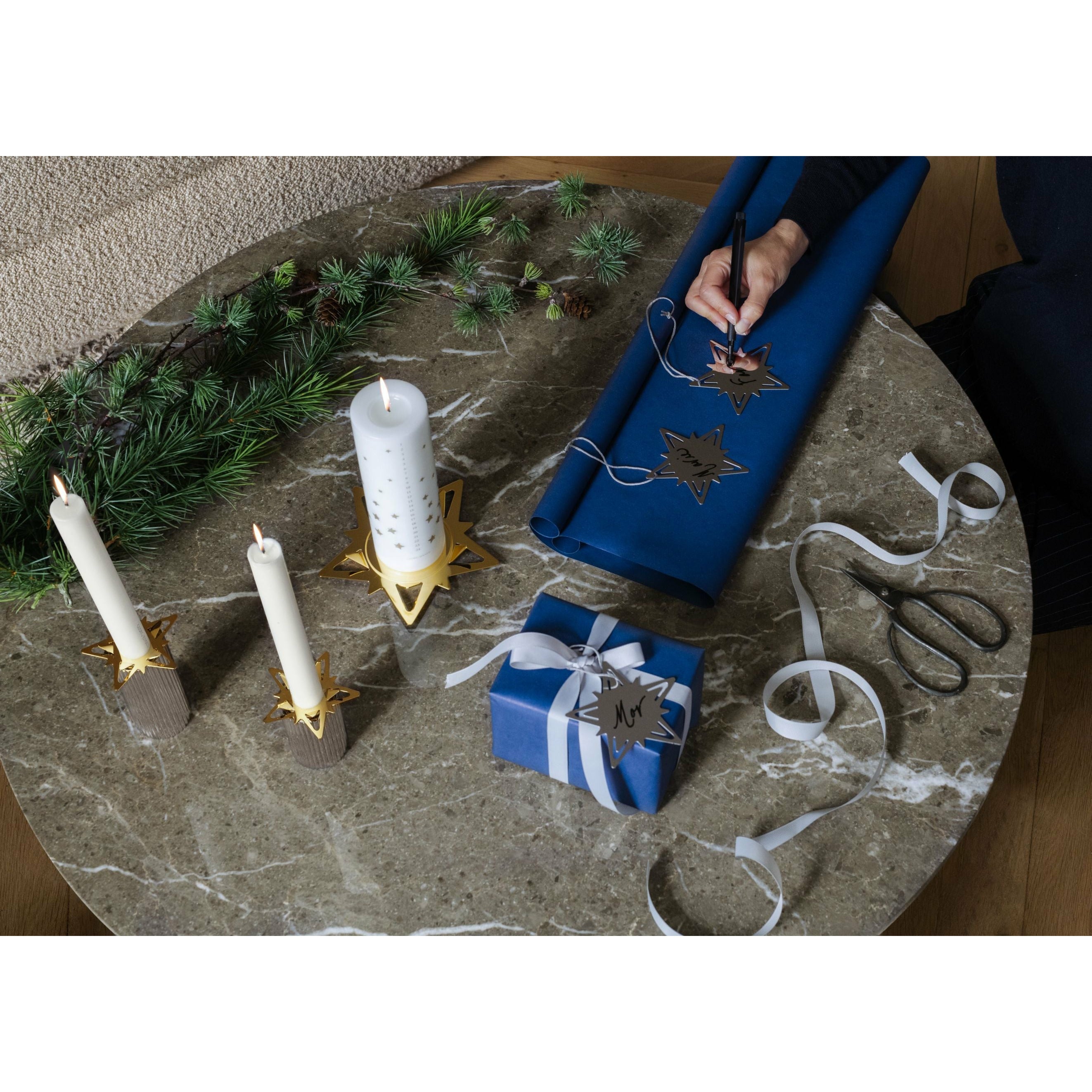 [product_category]-Georg Jensen Classic Christmas Star Candle Holder For Block Candles, Gold Plated-Georg Jensen-5713275209867-10019320-GEO-3