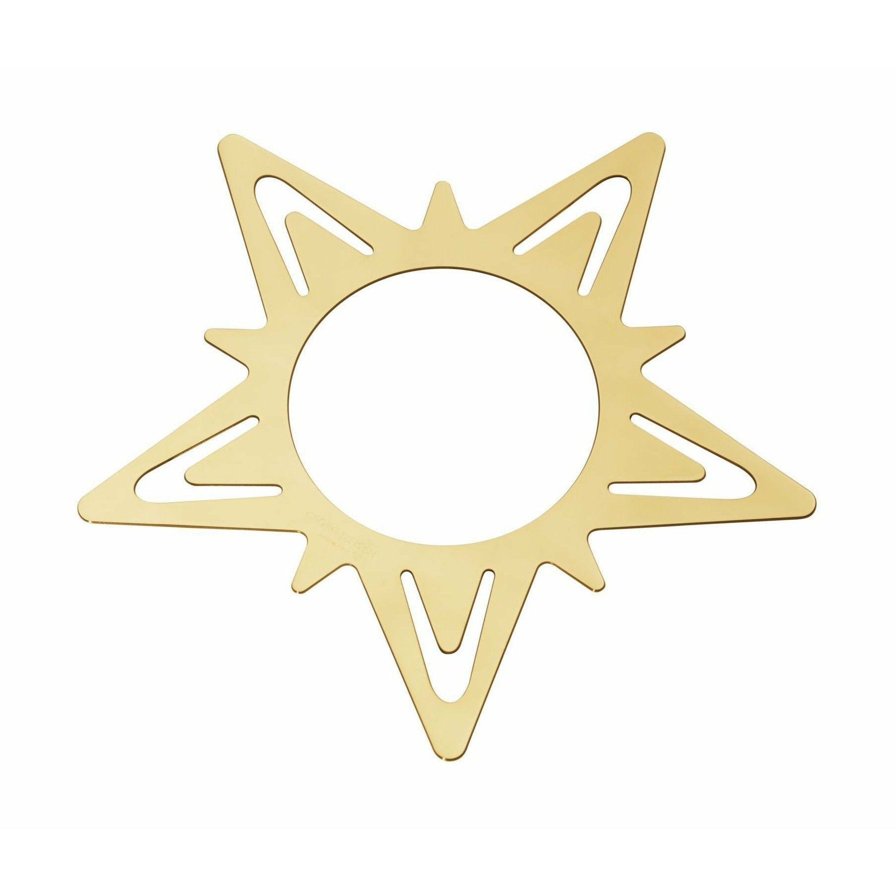 [product_category]-Georg Jensen Classic Christmas Star Napkin Ring/Place Card Holder, Set Of 2, Gold Plated-Georg Jensen-5713275209904-10019322-GEO-1