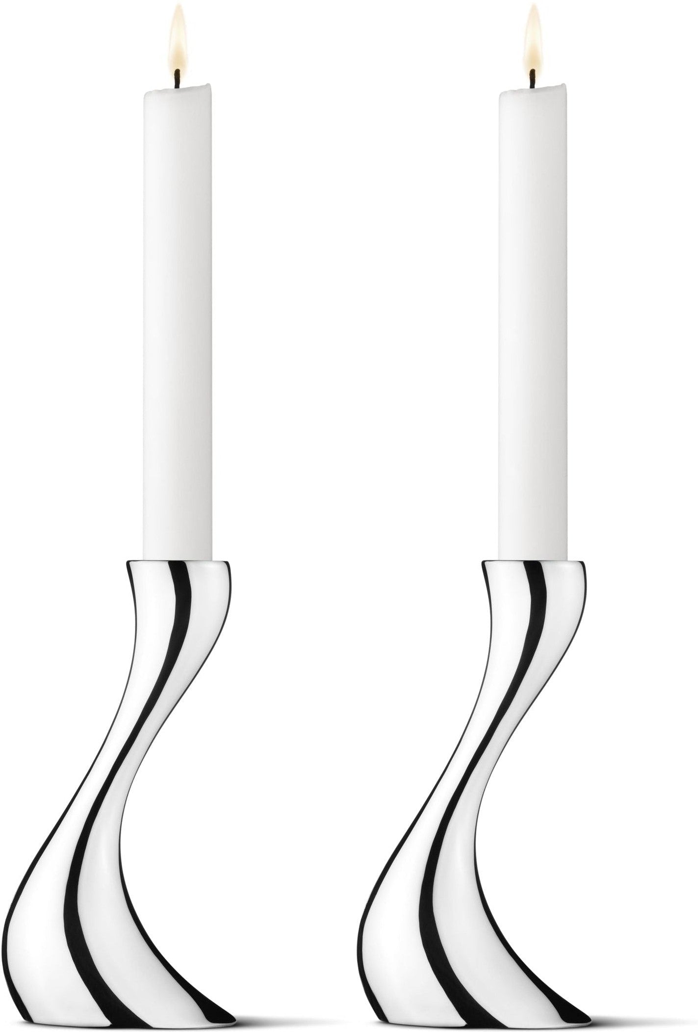 [product_category]-Georg Jensen Cobra Candle Holder Silver 16 Cm, 2 Pcs.-Georg Jensen-5705145066137-3586694-GEO-1