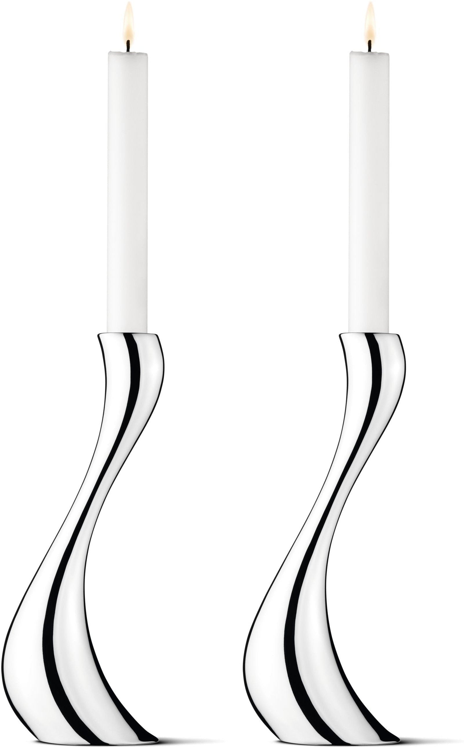 [product_category]-Georg Jensen Cobra Candle Holder Silver 24 Cm, 2 Pcs.-Georg Jensen-5705145066144-3586695-GEO-1