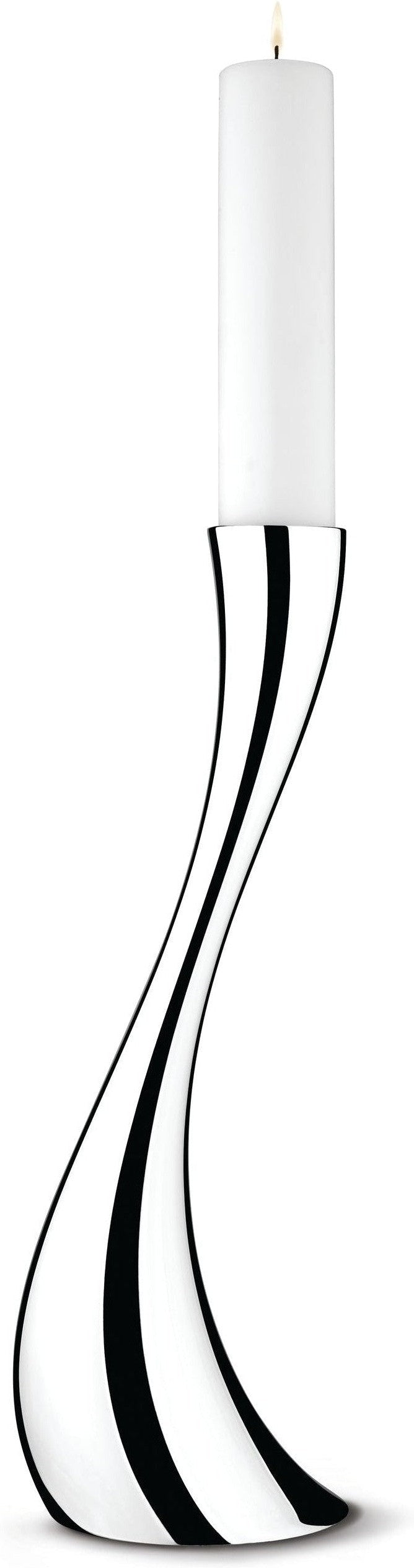 [product_category]-Georg Jensen Cobra Floor Candle Holder Black/White, 50 Cm-Georg Jensen-5705145083271-3586632-GEO-1