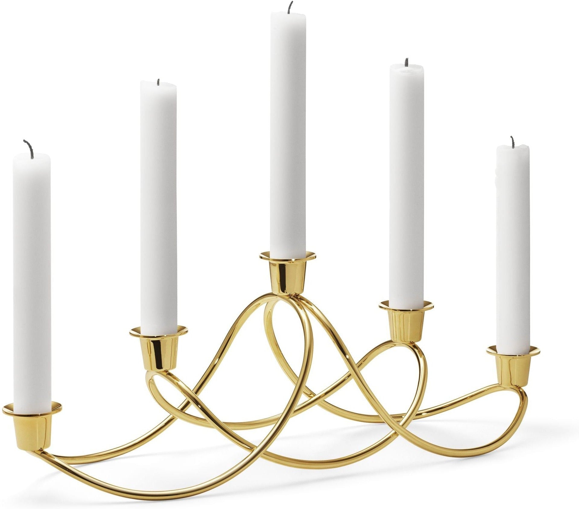 [product_category]-Georg Jensen Harmony Candle Holder, Gold Plating-Georg Jensen-5705145262898-3586142-GEO-1