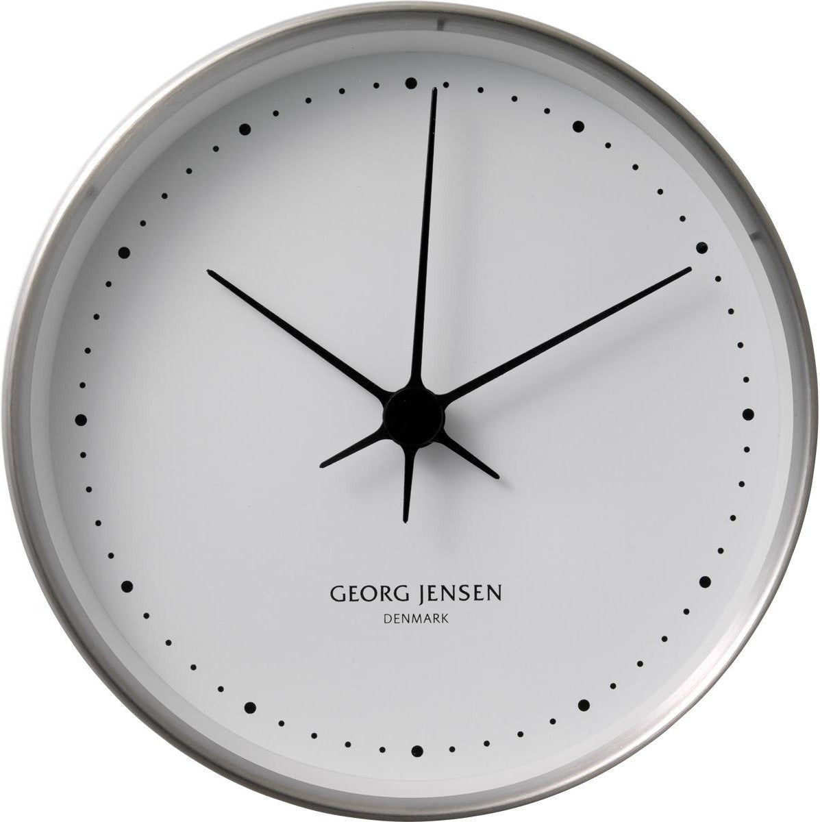 [product_category]-Georg Jensen Hk Wall Clock Stainless Steel/White, 10 Cm-Georg Jensen-5705145021914-3587584-GEO-1