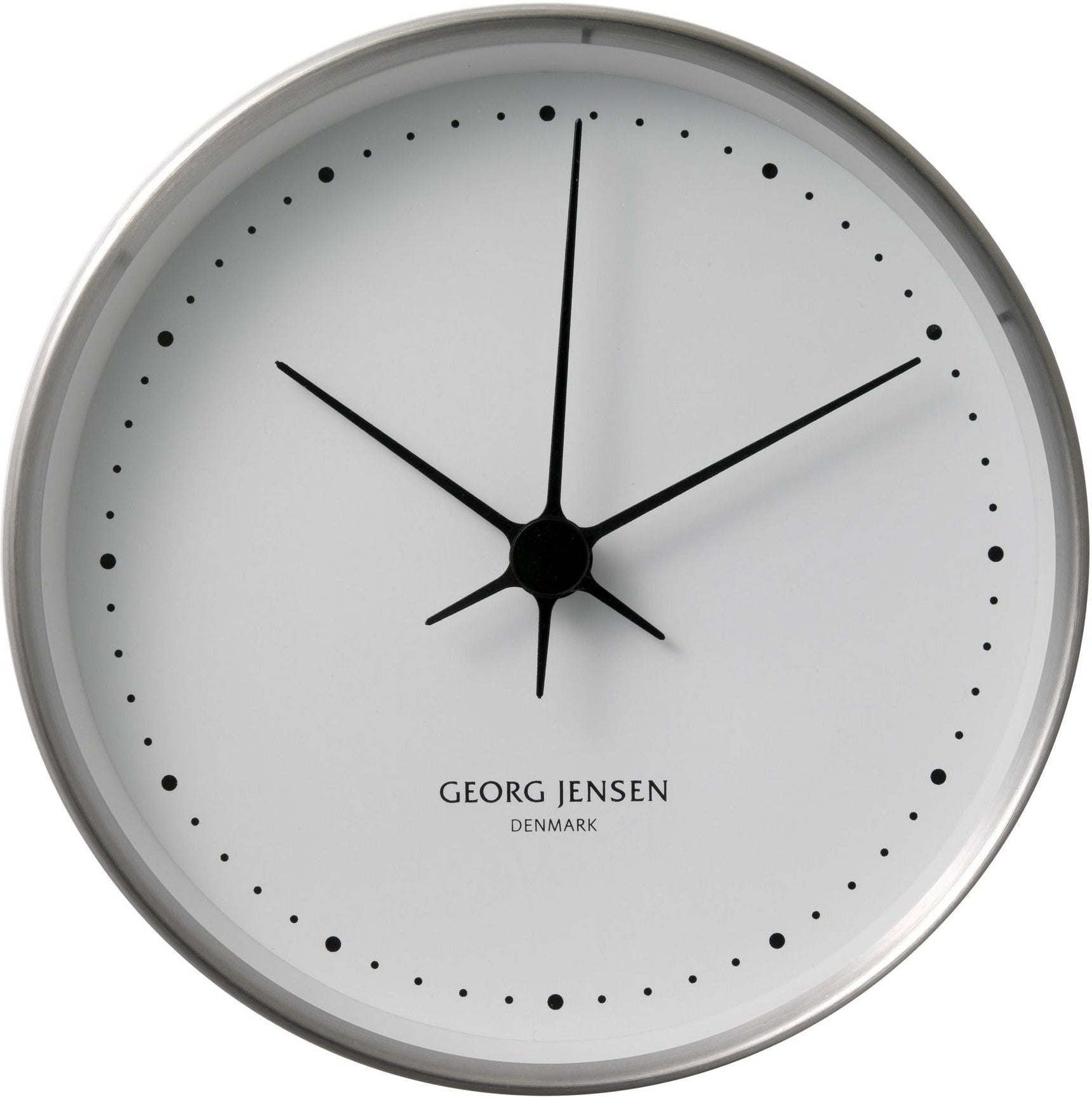 [product_category]-Georg Jensen Hk Wall Clock Stainless Steel/White, 22 Cm-Georg Jensen-5705145021891-3587574-GEO-1
