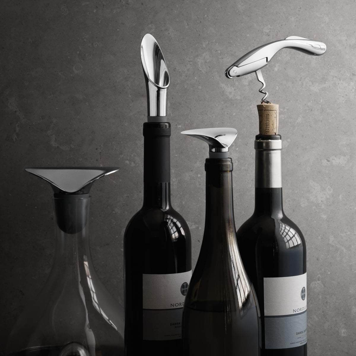 [product_category]-Georg Jensen Wine (Corkscrew, Stopper And Spout), 3 Piece Set-Georg Jensen-5705145083783-3586960-GEO-3