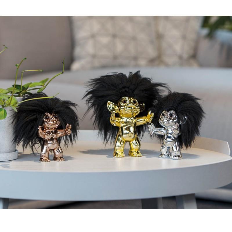 [product_category]-Goodlucktroll Matt Brass Look/ Black Hair, 12cm-Goodlucktroll-5711336008244-93424-GOO-3