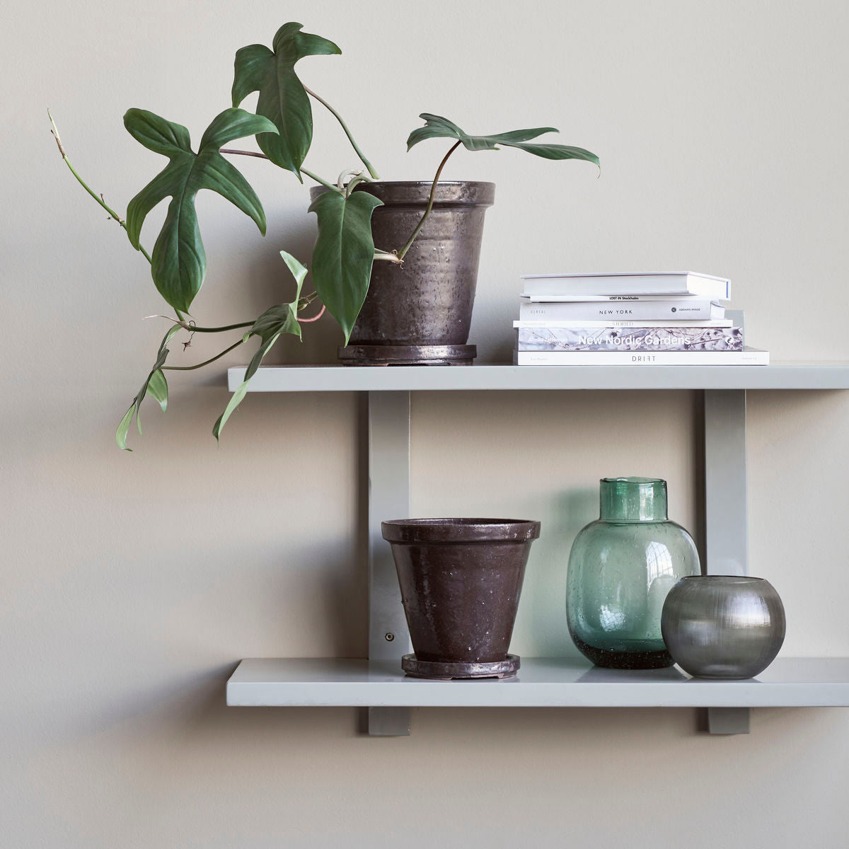 [product_category]-House Doctor Planter w. saucer, HDFlower, Brown-House Doctor-5707644828612-210140601-HOU-5