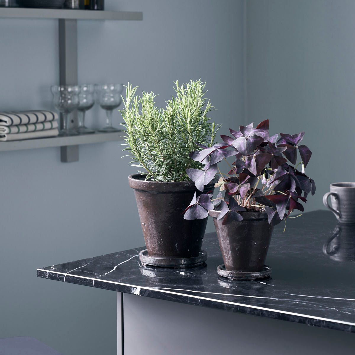 [product_category]-House Doctor Planter w. saucer, HDFlower, Brown-House Doctor-5707644828674-210140611-HOU-5
