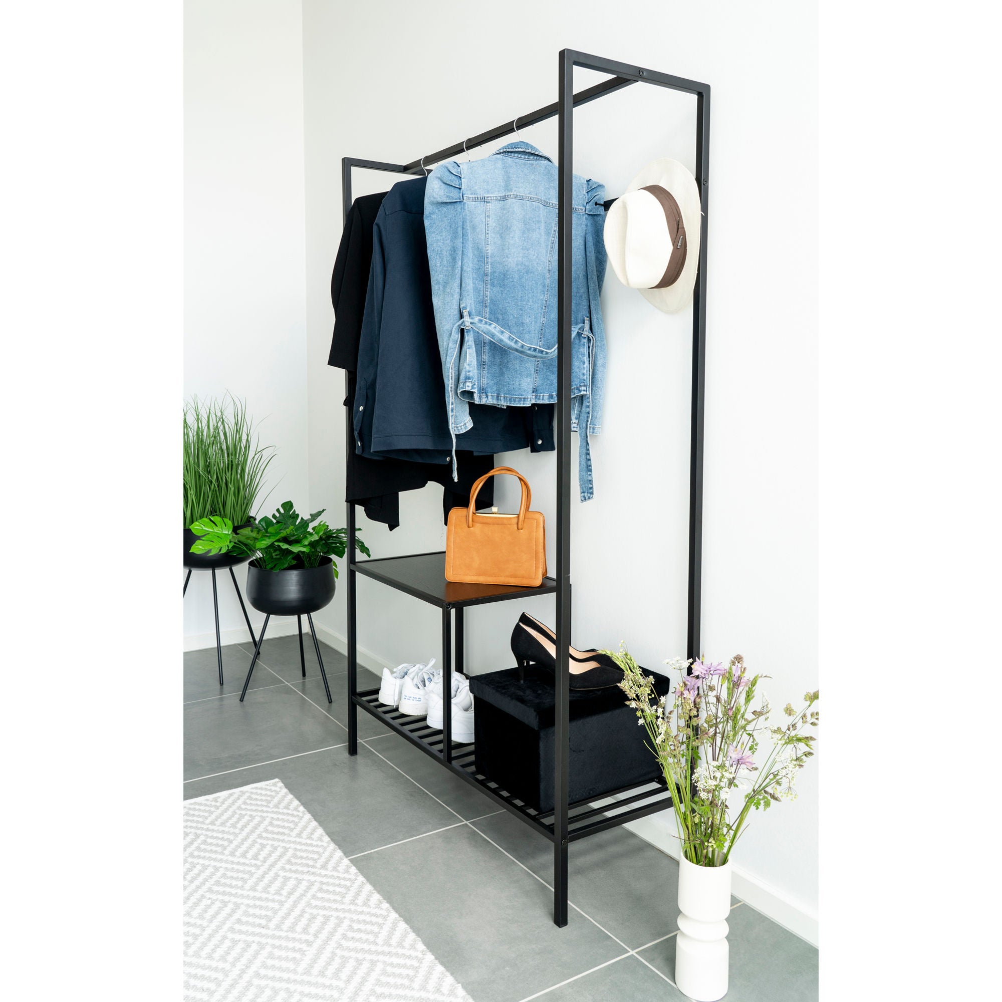 House Nordic Ardola Flowerpots, Steel, Black, Set Of 2
