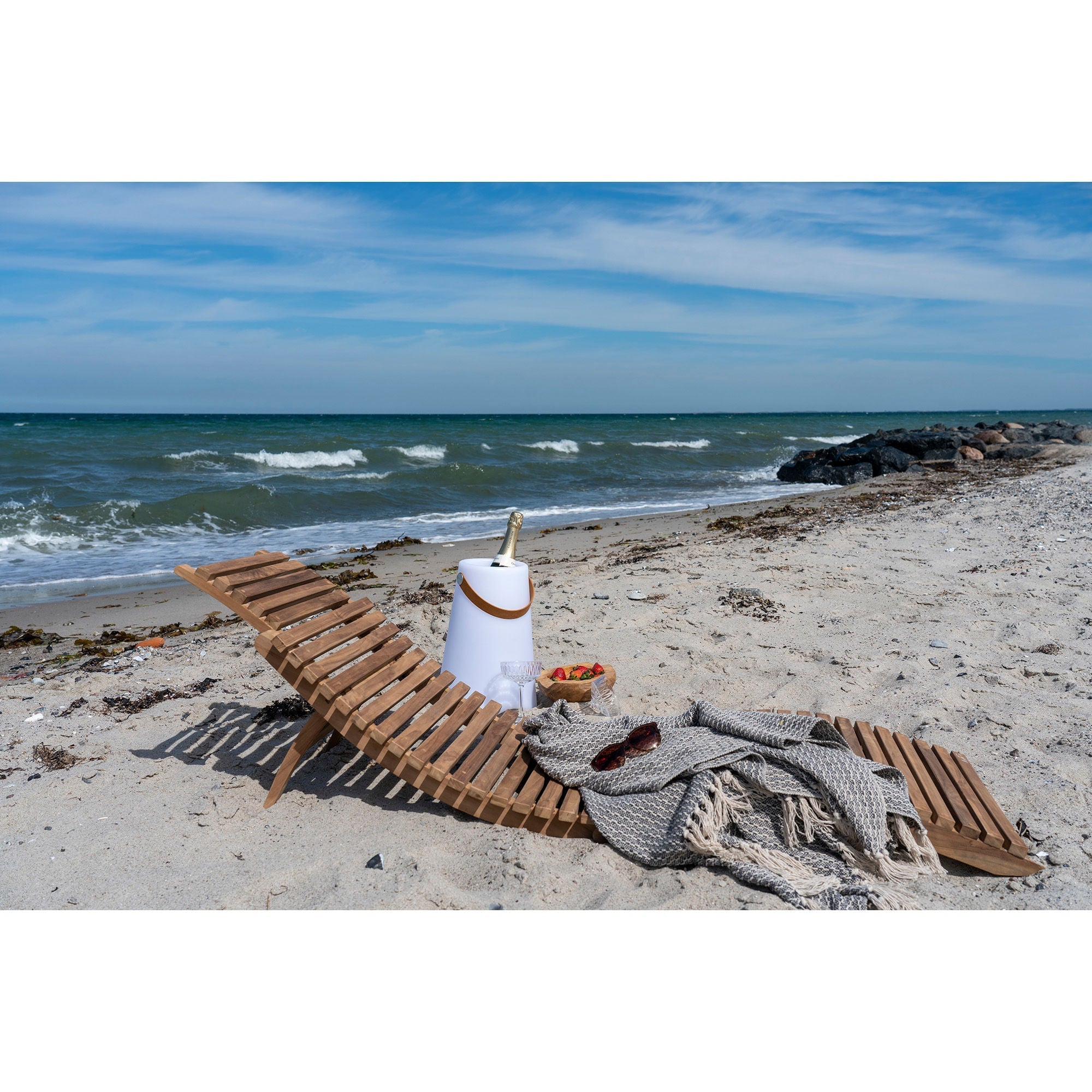 House Nordic Arrieta Sunlounger In Teak Wood, Nature