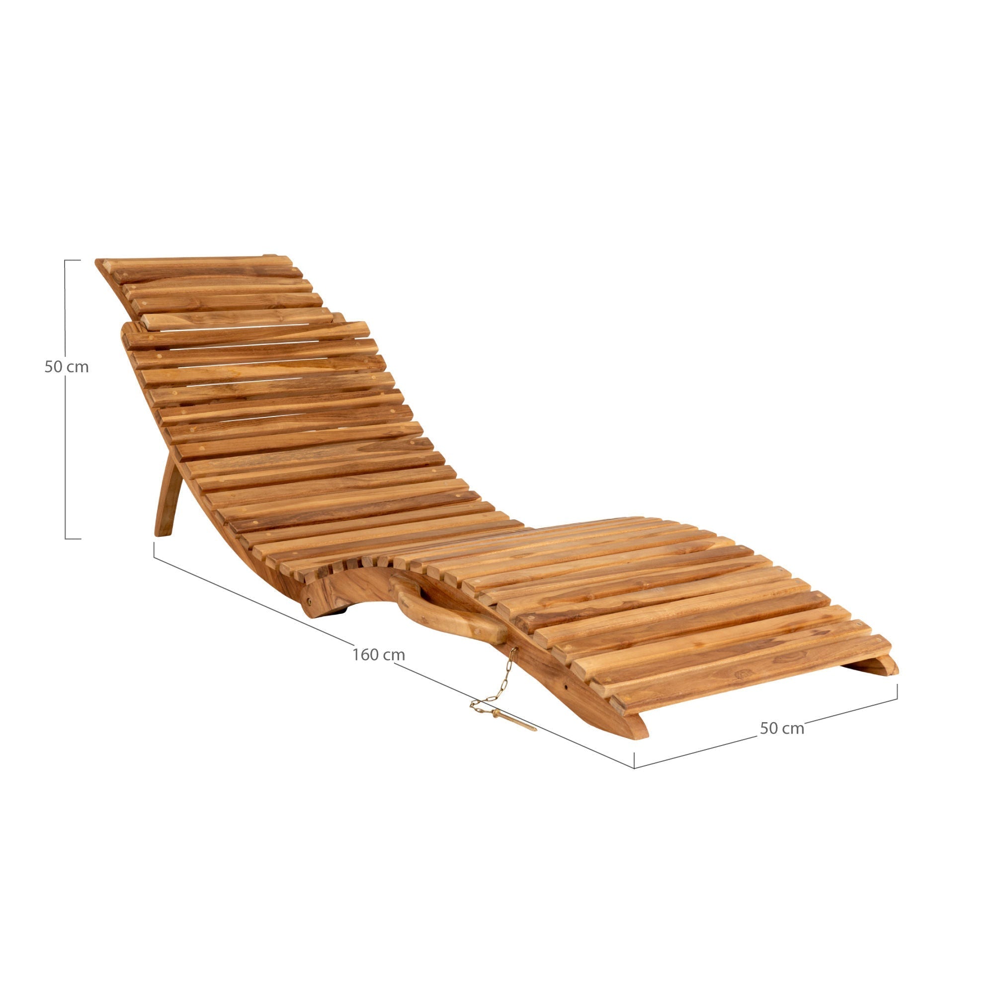 House Nordic Arrieta Sunlounger In Teak Wood, Nature