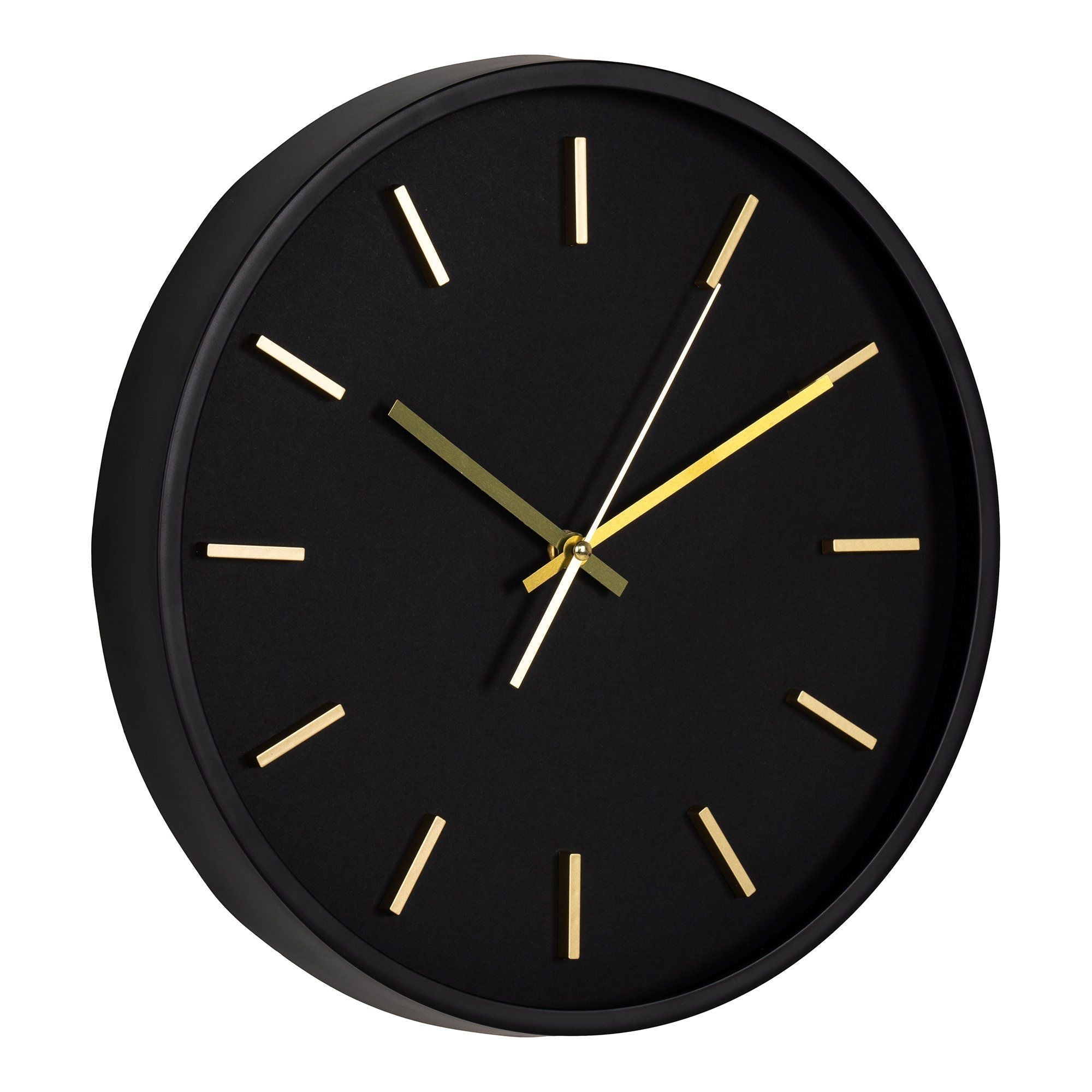 House Nordic Camden Wall Clock, Black/Natural, Silent Movement, ø35 Cm