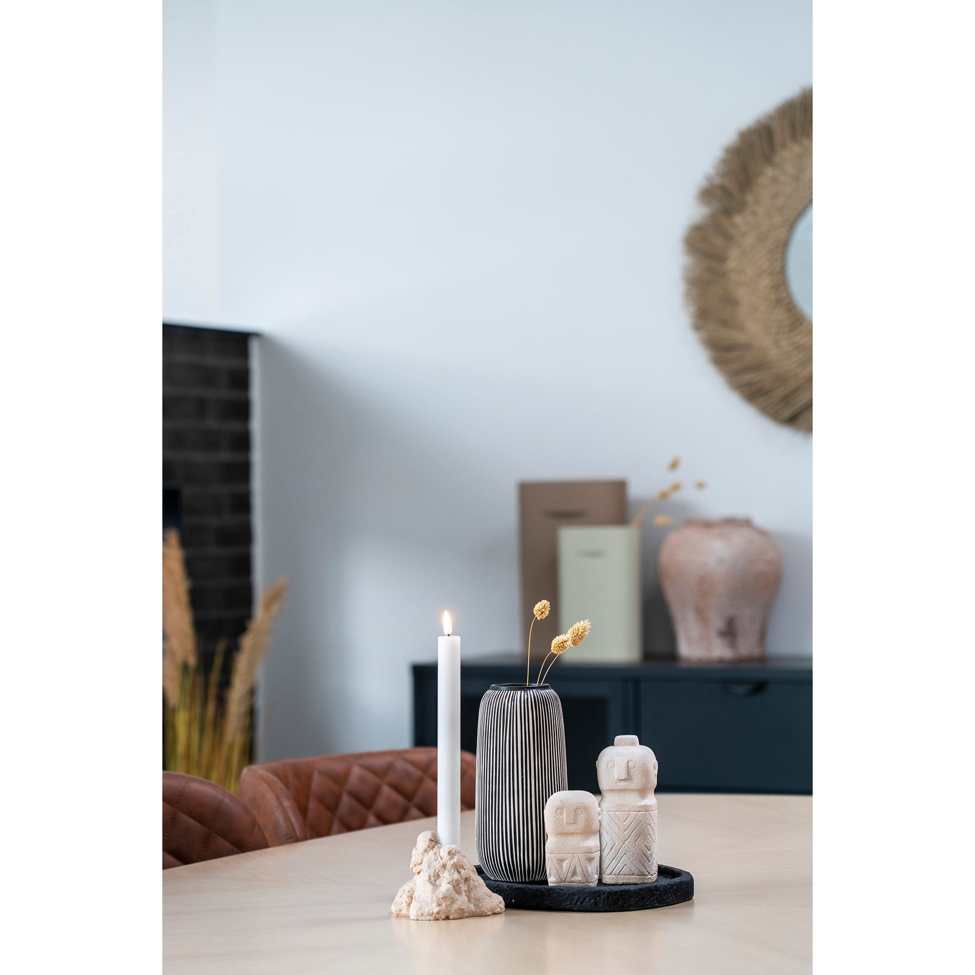 House Nordic Decoration, Cement, Beige, 6,5x6,5x15 Cm