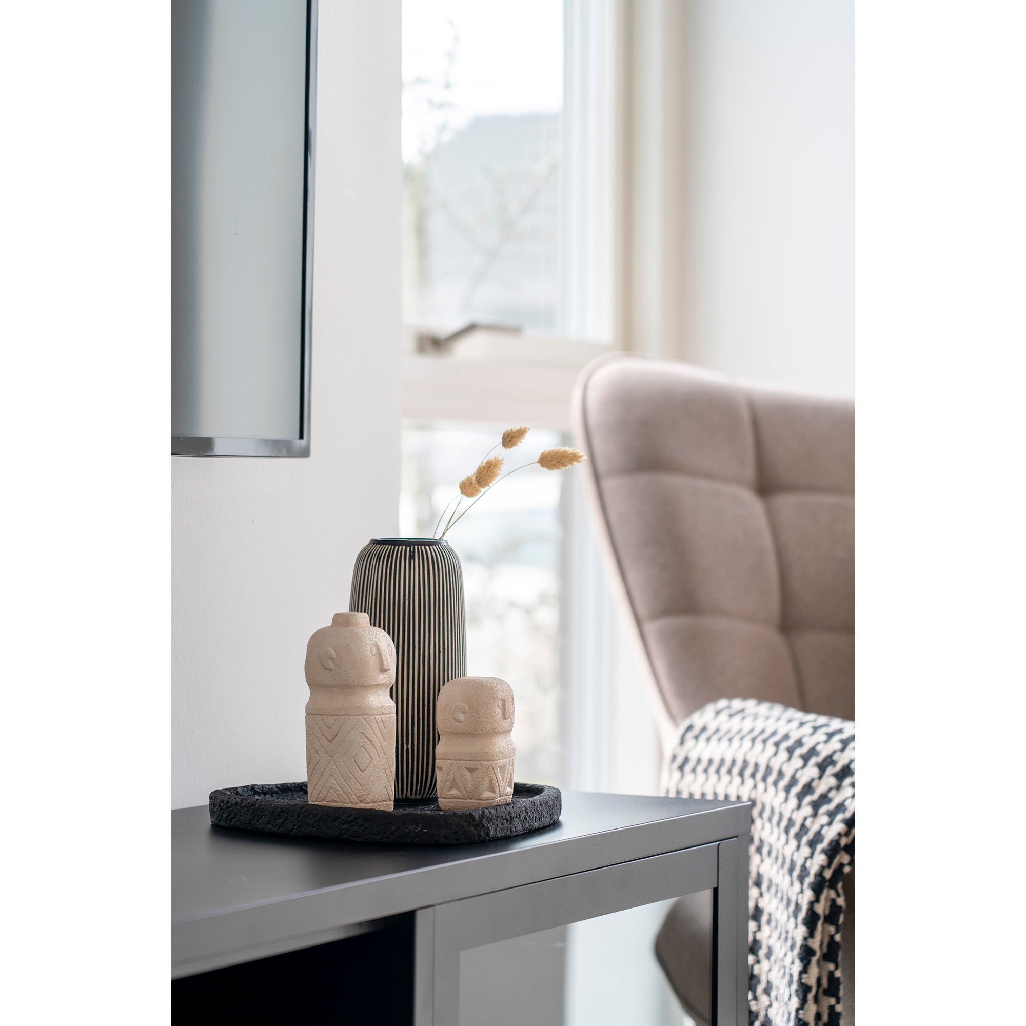 House Nordic Decoration, Cement, Beige, 6,5x6,5x15 Cm
