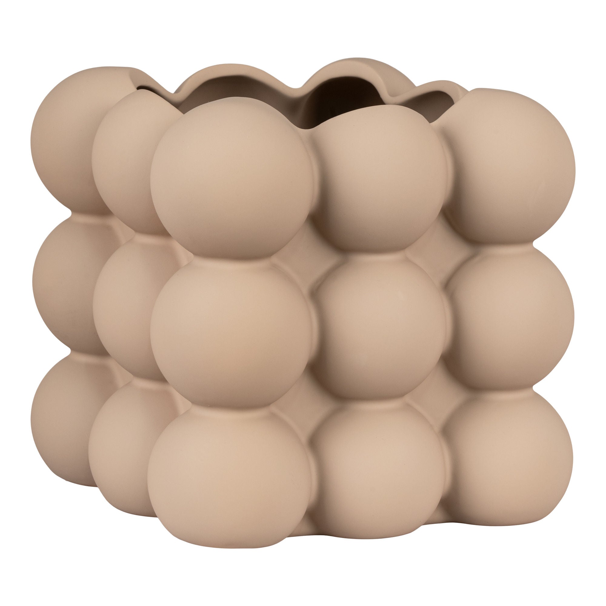 House Nordic Flowerpot, Ceramic, Brown, 13,5x13,5x13 Cm