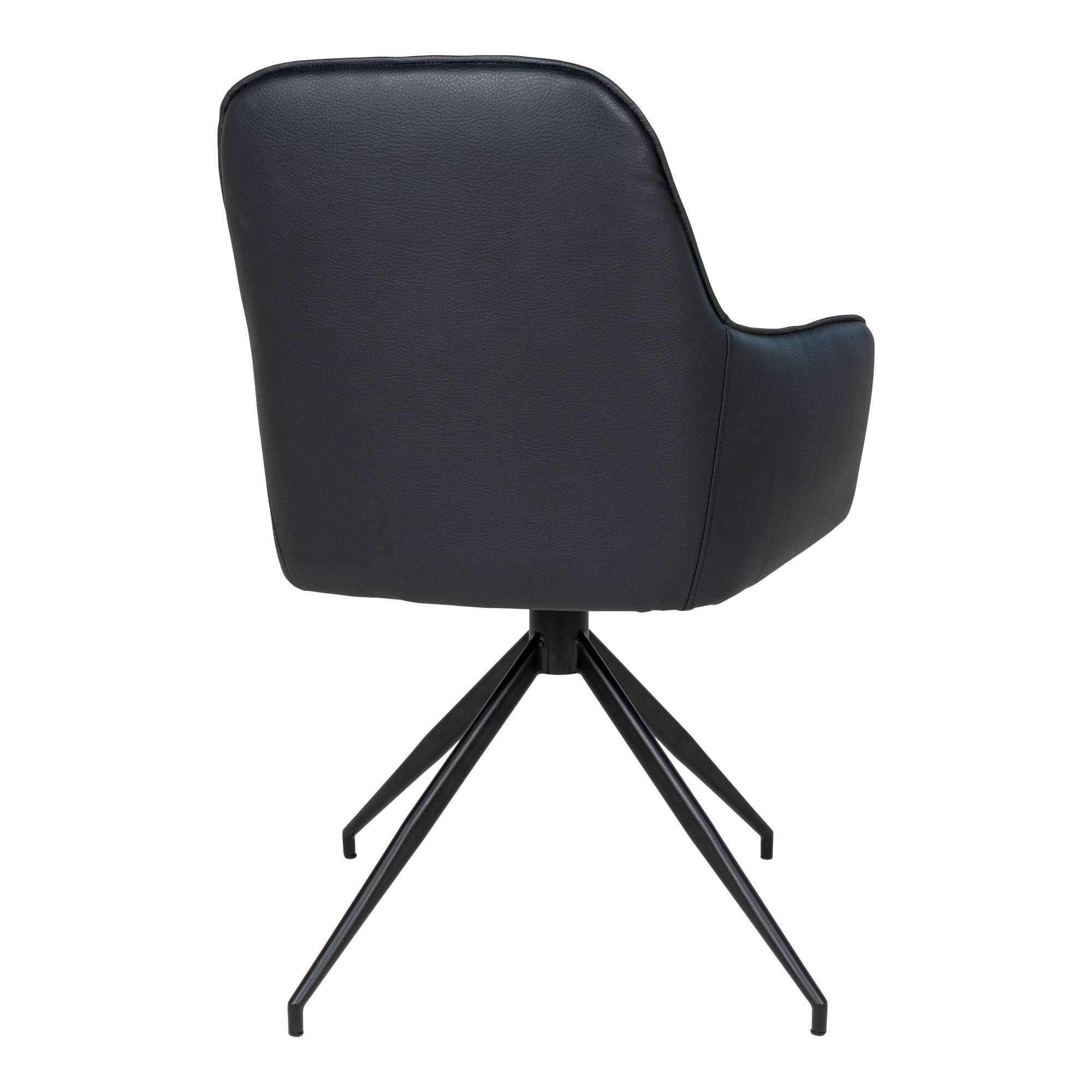 House Nordic Harbo Dining Chair, Swivel, Pu, Black With Black Legs