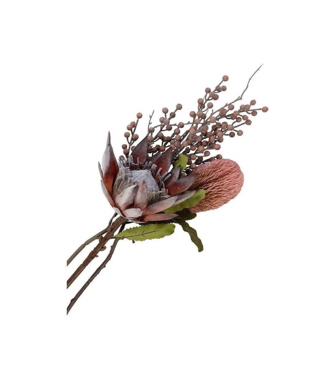 House Nordic King Protea Bouquet, Artificial Flowers, Rose Mix, H:74 Cm