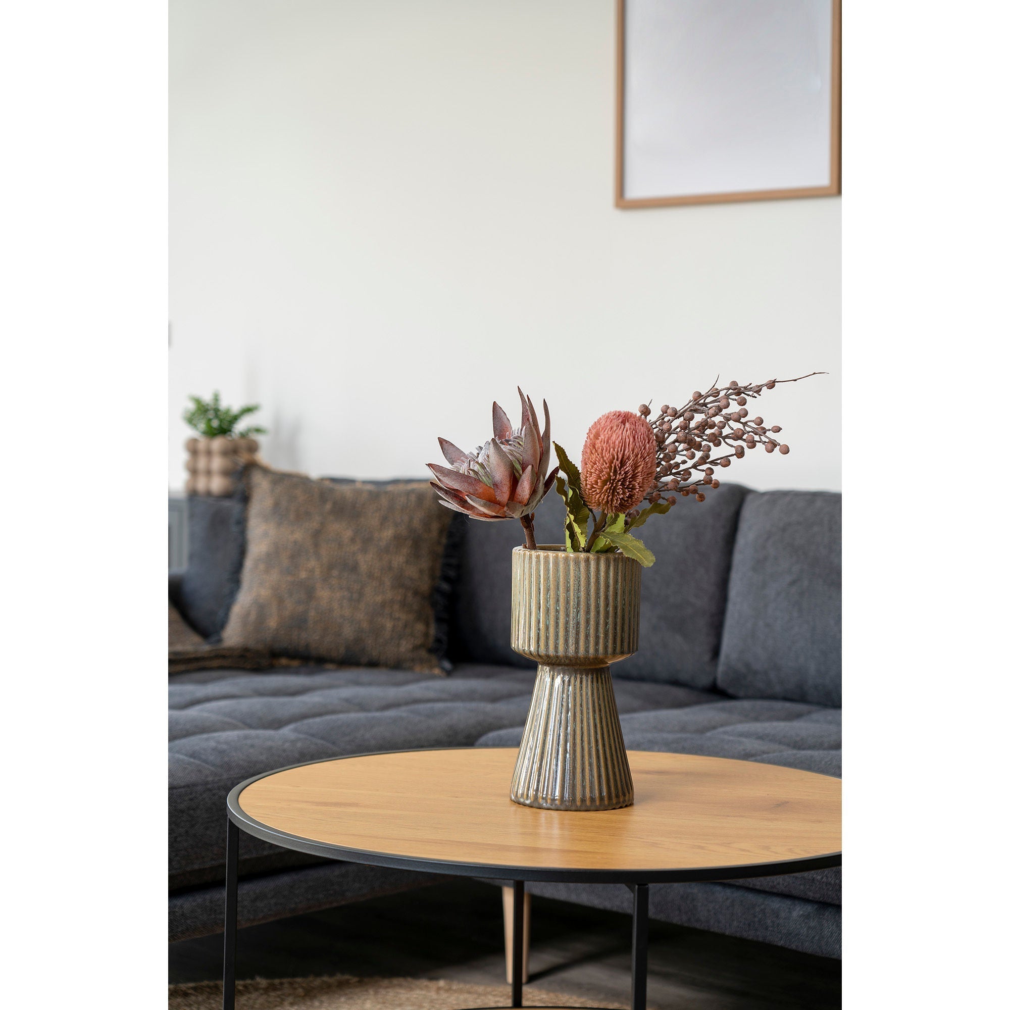 House Nordic King Protea Bouquet, Artificial Flowers, Rose Mix, H:74 Cm