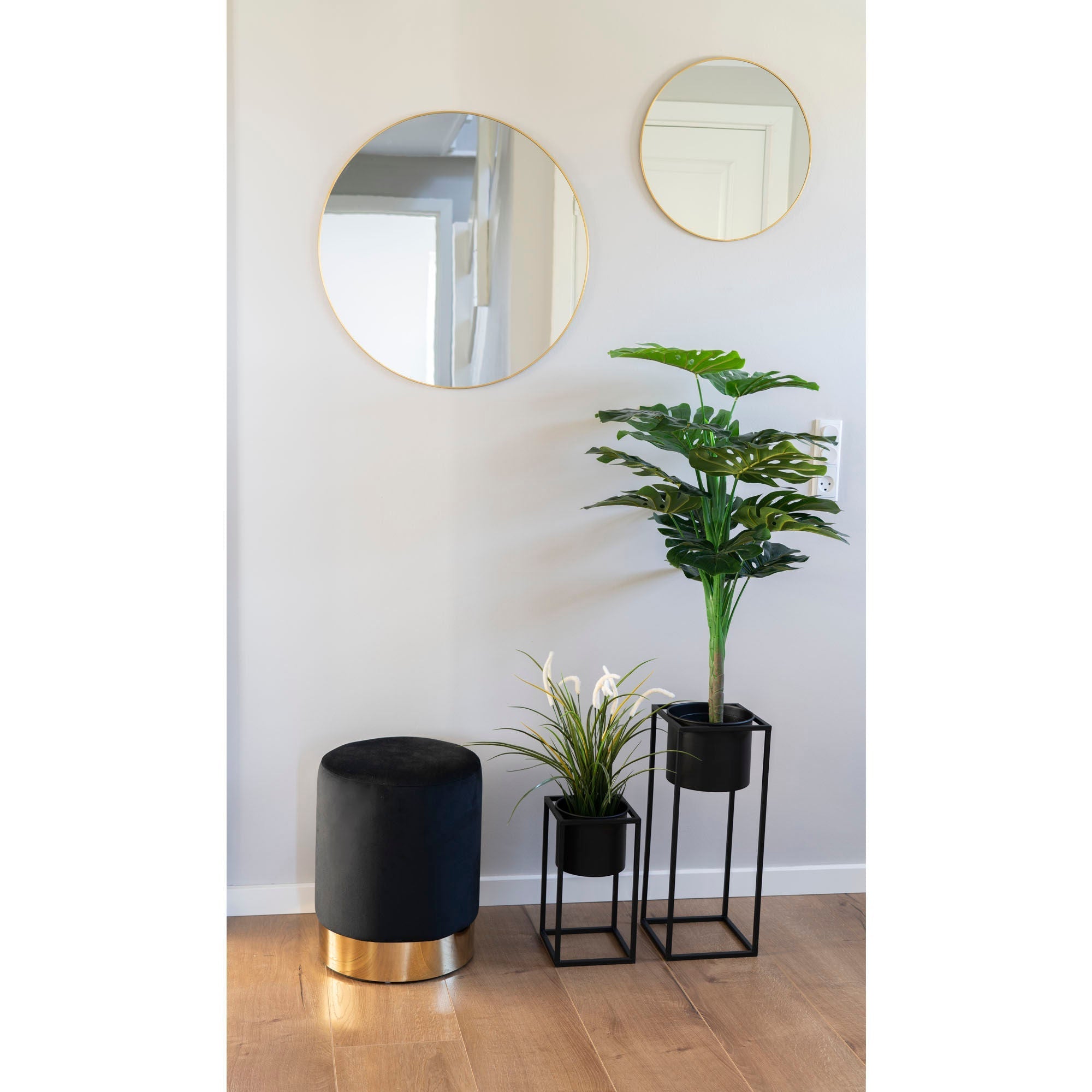 House Nordic Marla Flowerpots, Steel, Black, Set Of 2