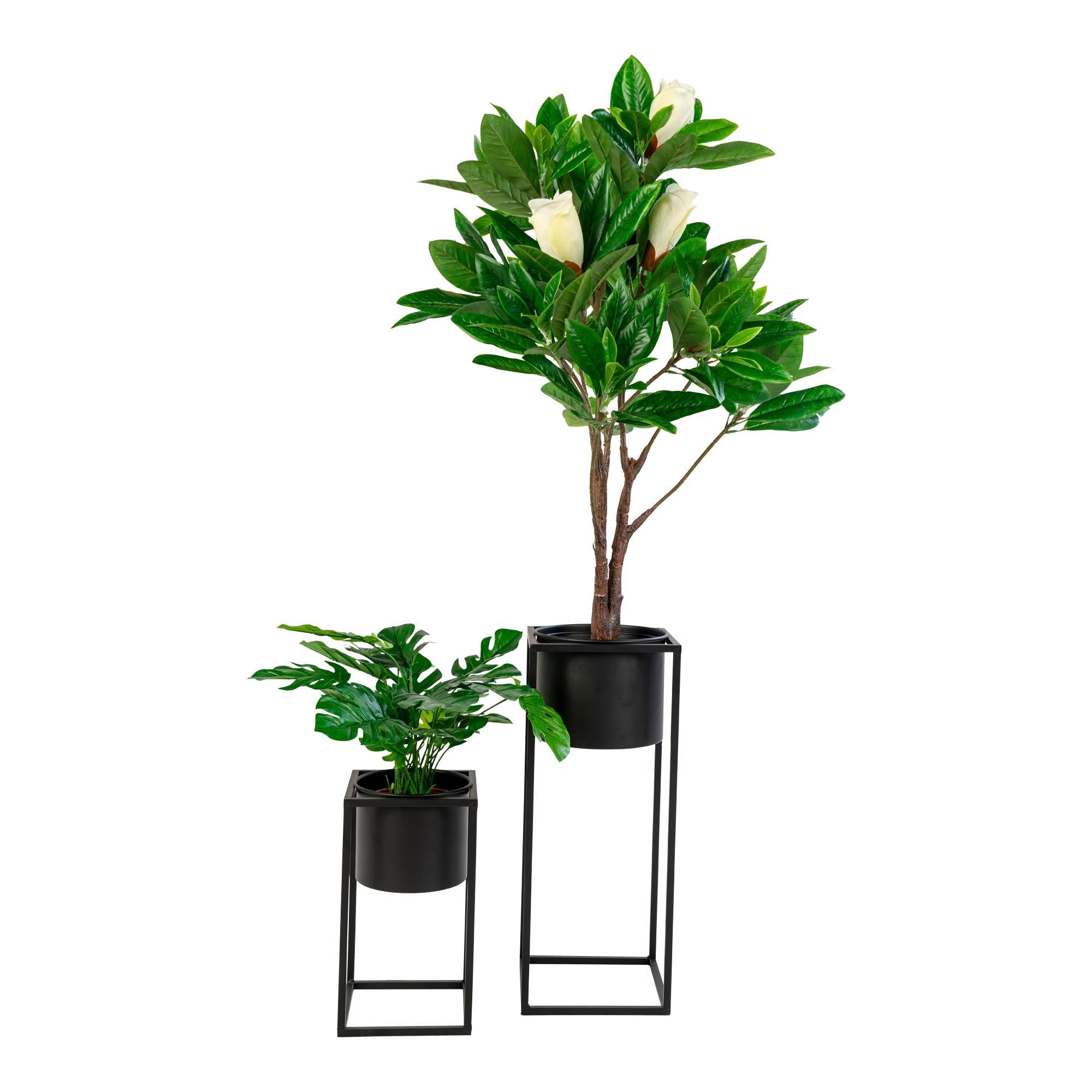 House Nordic Marla Flowerpots, Steel, Black, Set Of 2
