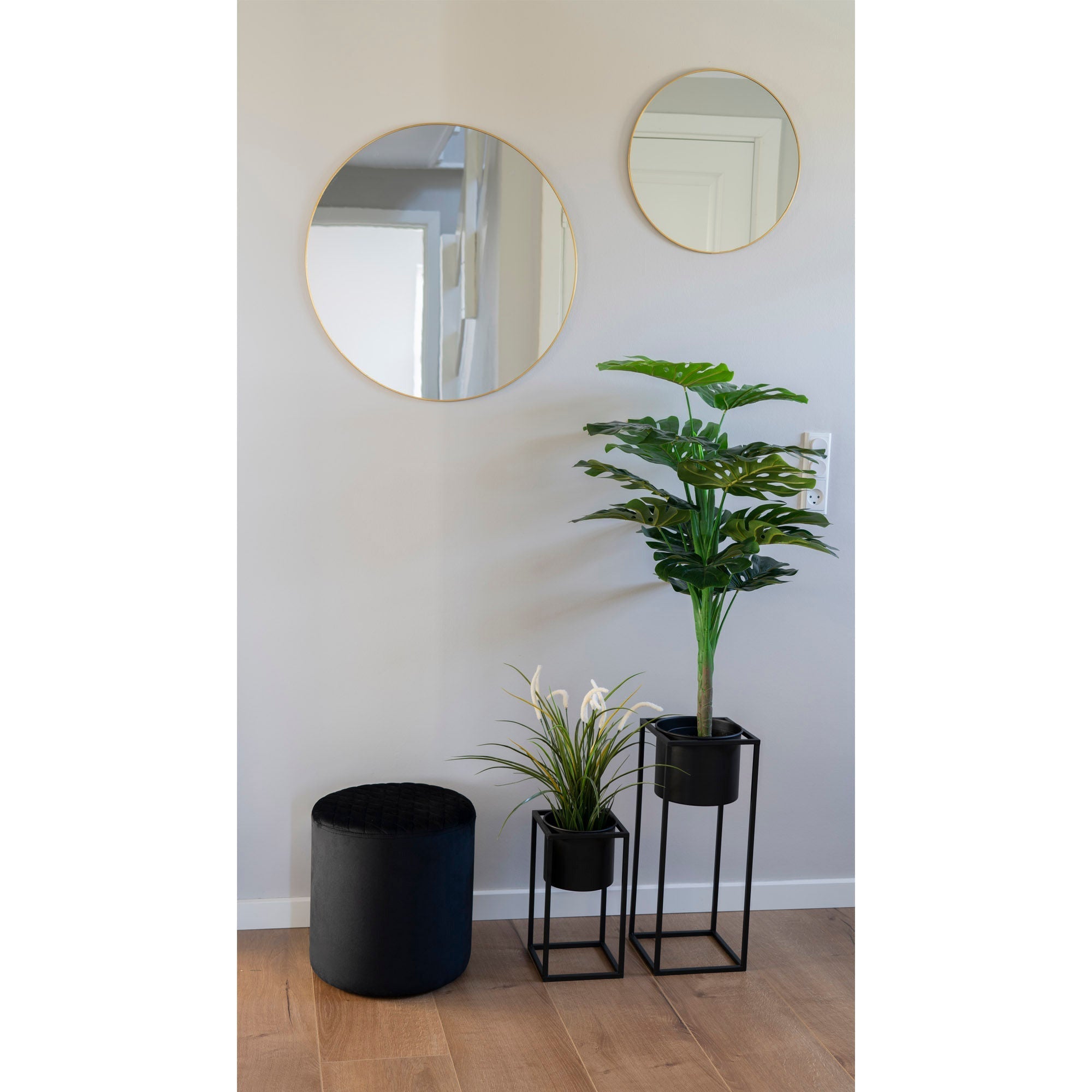 House Nordic Marla Flowerpots, Steel, Black, Set Of 2