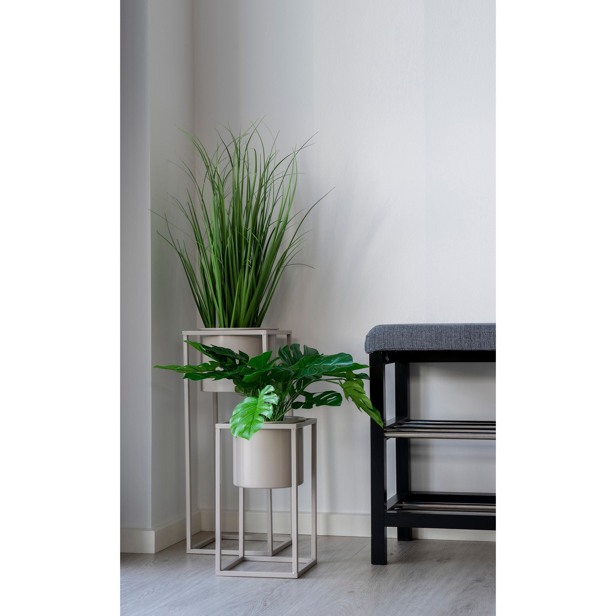 House Nordic Marla Flowerpots, Steel, Beige Grey, Set Of 2