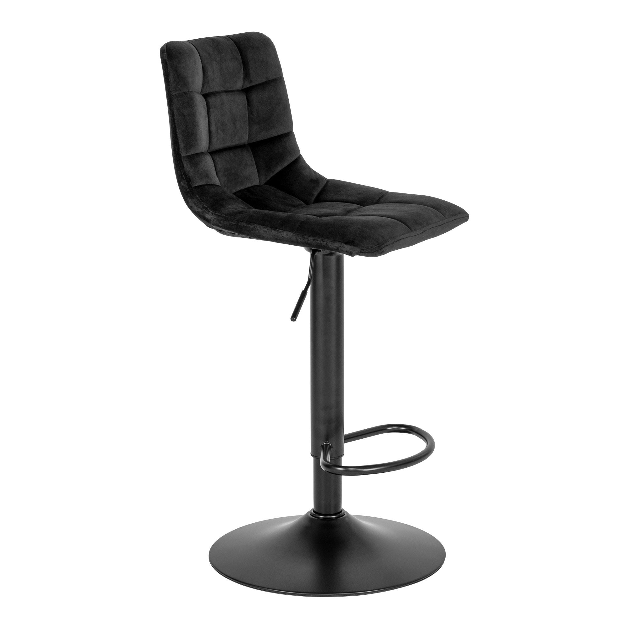 House Nordic Middelfart Bar Chair In Velvet, Black With Black Legs, Hn1207