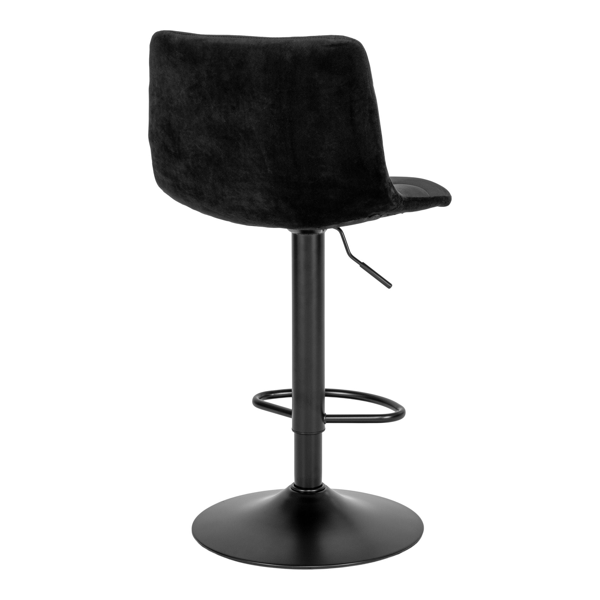 House Nordic Middelfart Bar Chair In Velvet, Black With Black Legs, Hn1207