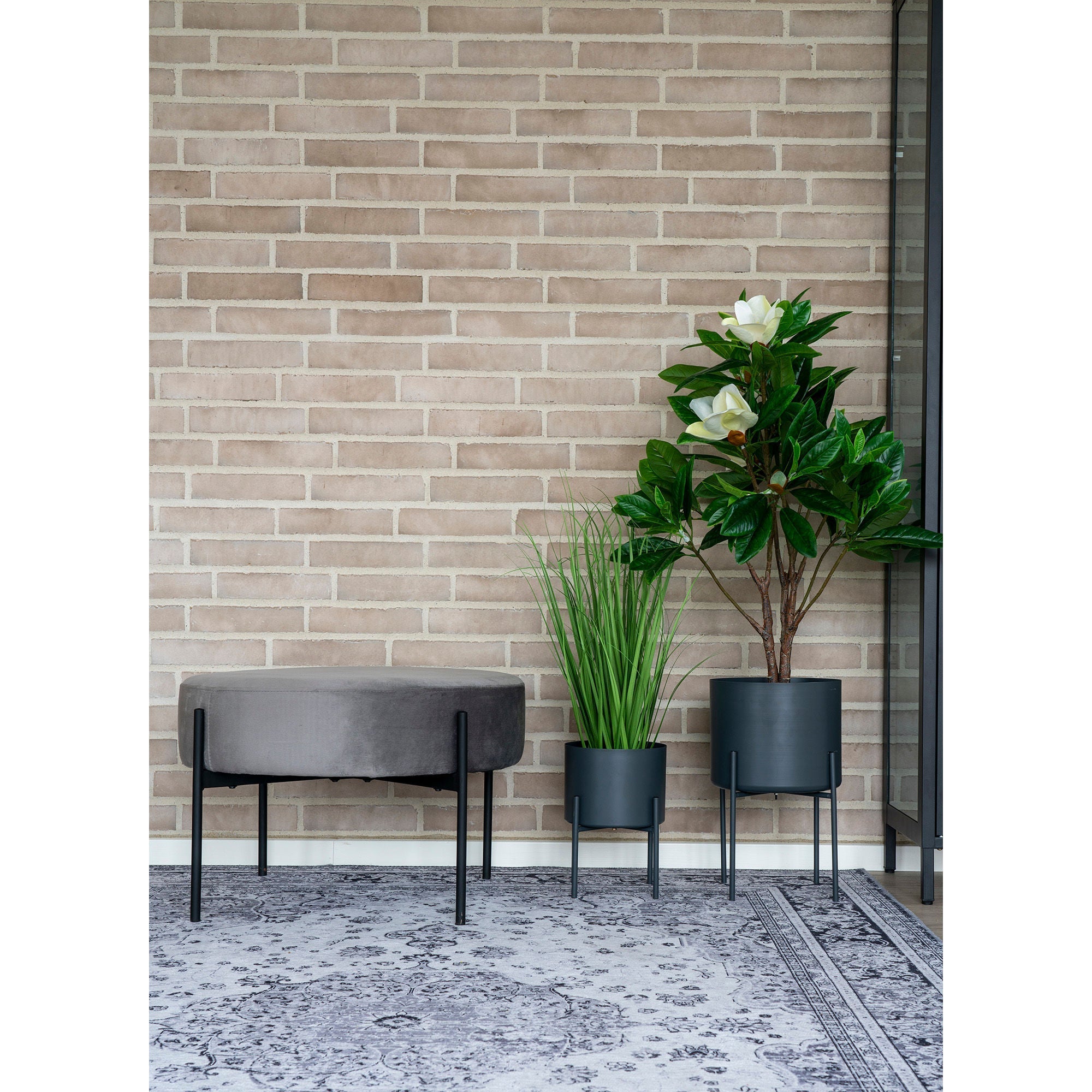 House Nordic Pavia Flowerpots, Steel, Grey, Set Of 2